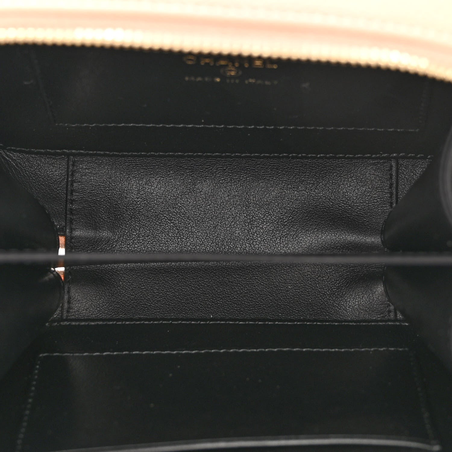 Chanel Caviar Quilted CC Filigree Vanity Clutch With Chain Beige Black 5 of 10