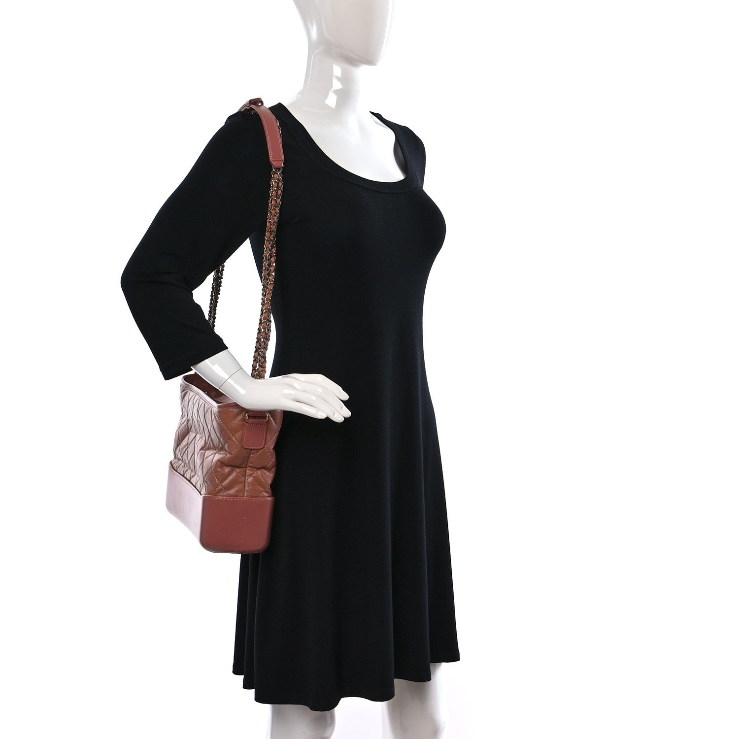 Chanel Aged Calfskin Quilted Medium Gabrielle Hobo Pink 2 of 8