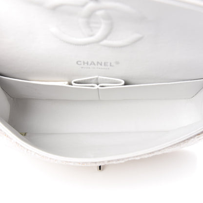 Chanel Tweed Medium Double Flap White 5 of 12