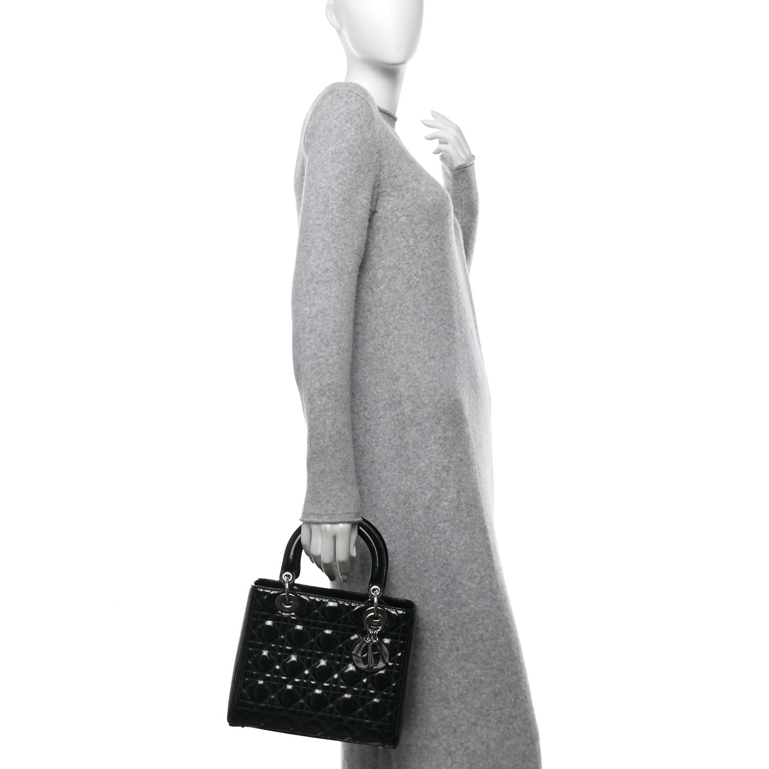 Christian Dior Patent Cannage Medium Lady Dior Black 2 of 10