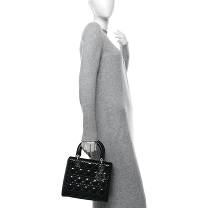 Christian Dior Patent Cannage Medium Lady Dior Black 2 of 10