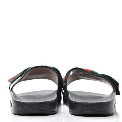 Gucci Satin Web Bow Slide Sandals 38 Black 7 of 11