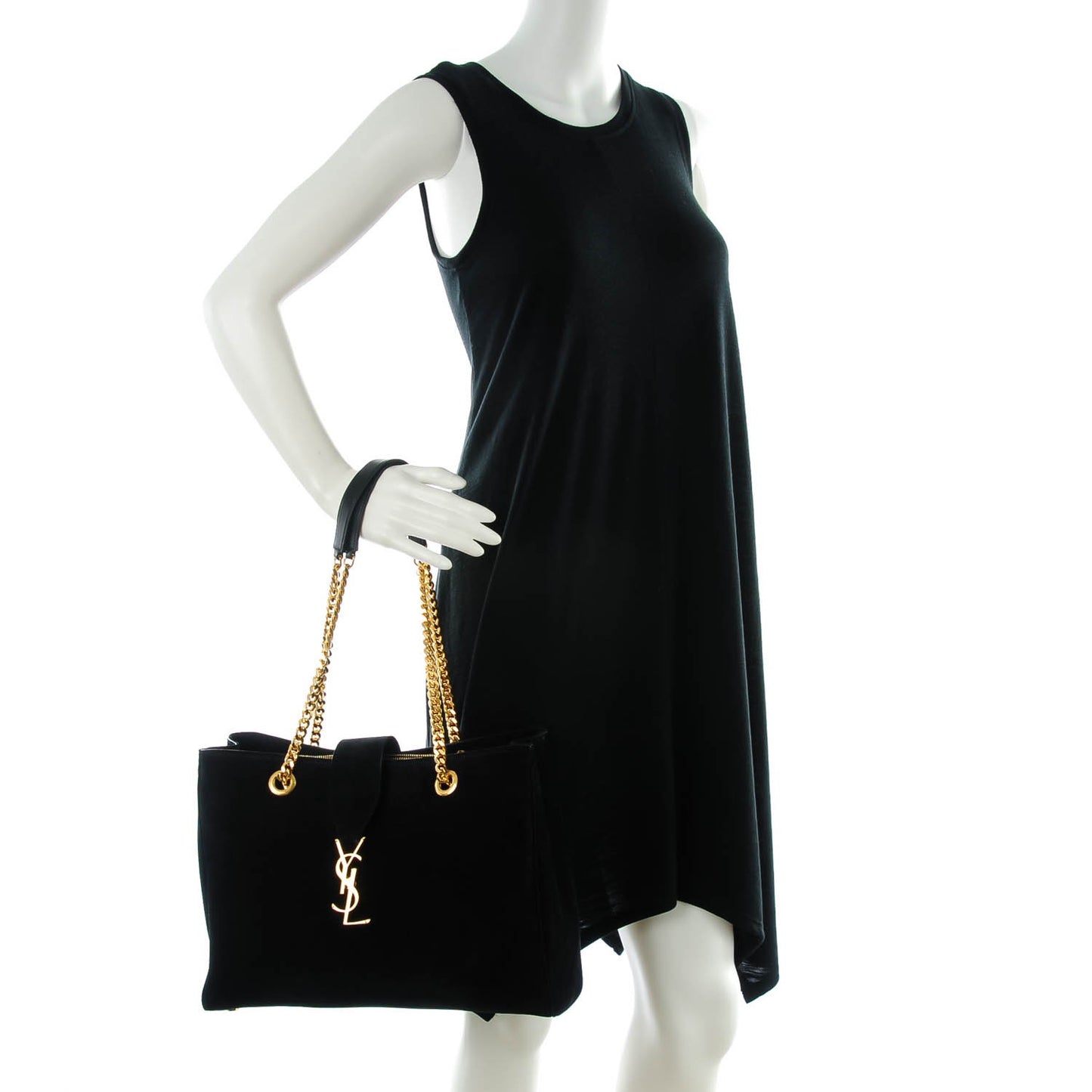 Suede Monogram Cassandre Shopper Black