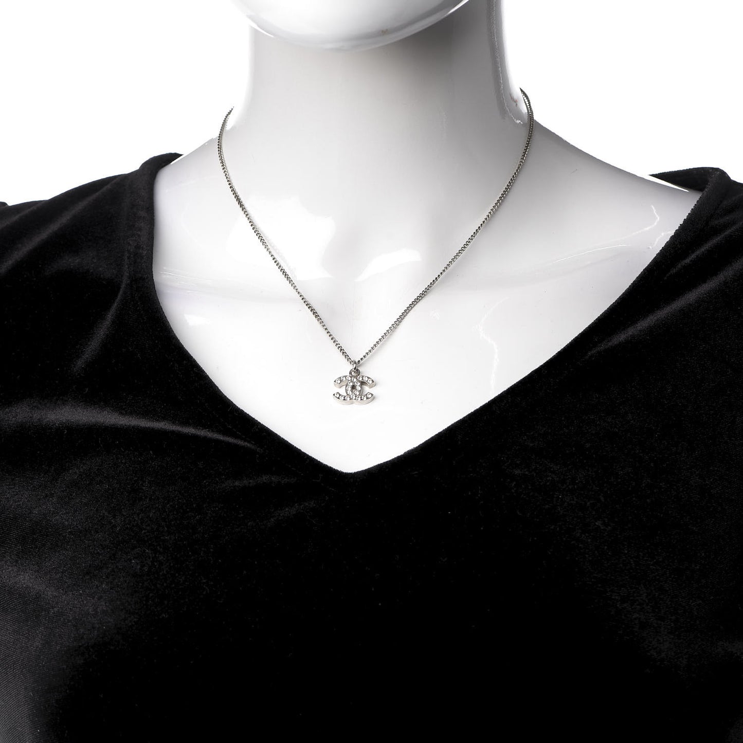 Crystal Timeless CC Necklace Silver