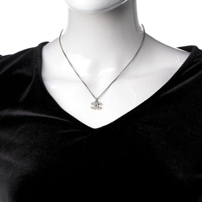 Chanel Crystal Timeless CC Necklace Silver 2 of 5