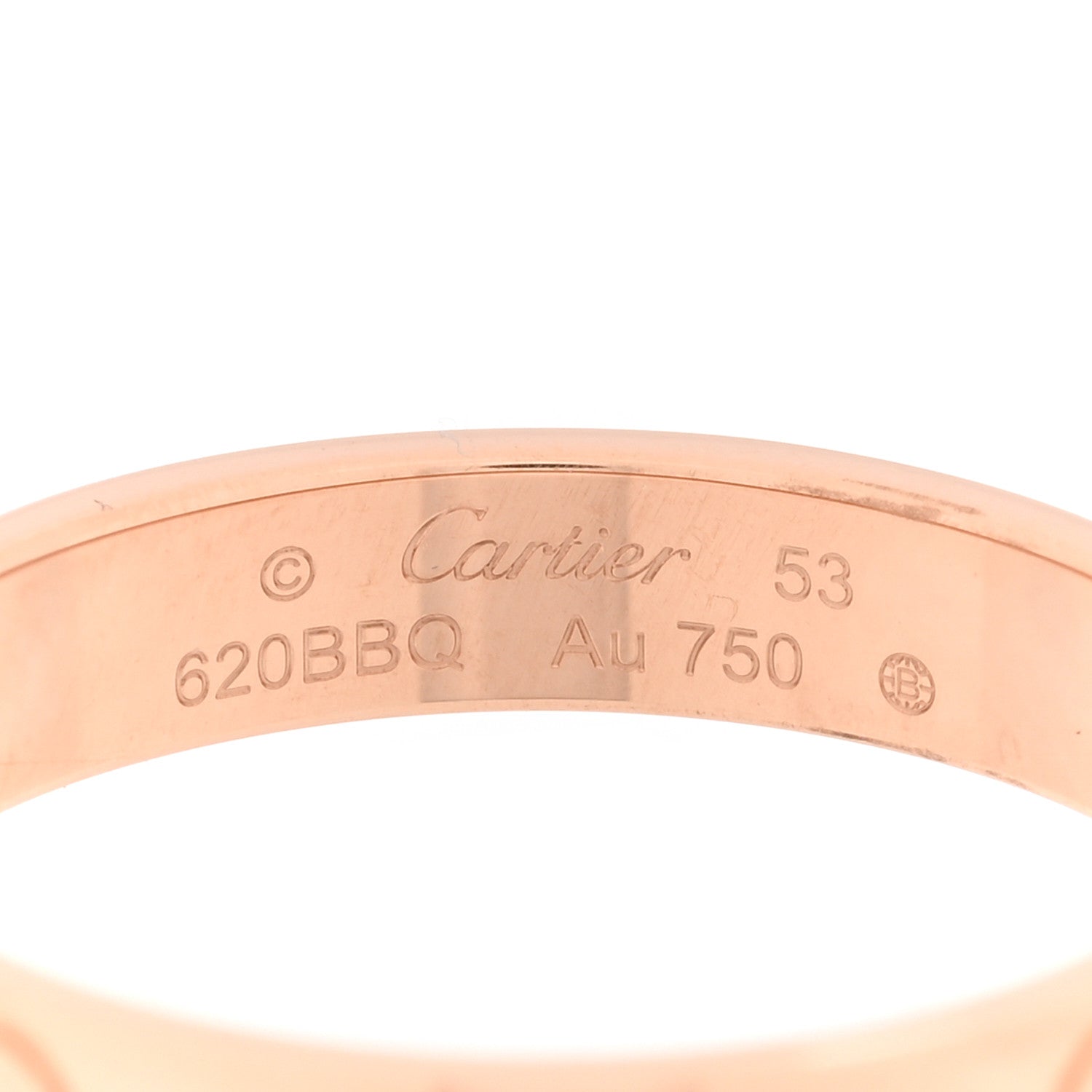 Cartier 18K Pink Gold 3.5mm LOVE Wedding Band Ring 53 6.5 4 of 4