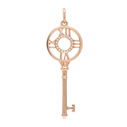 Tiffany 18K Rose Gold Diamond Atlas Key Pendant 1 of 3