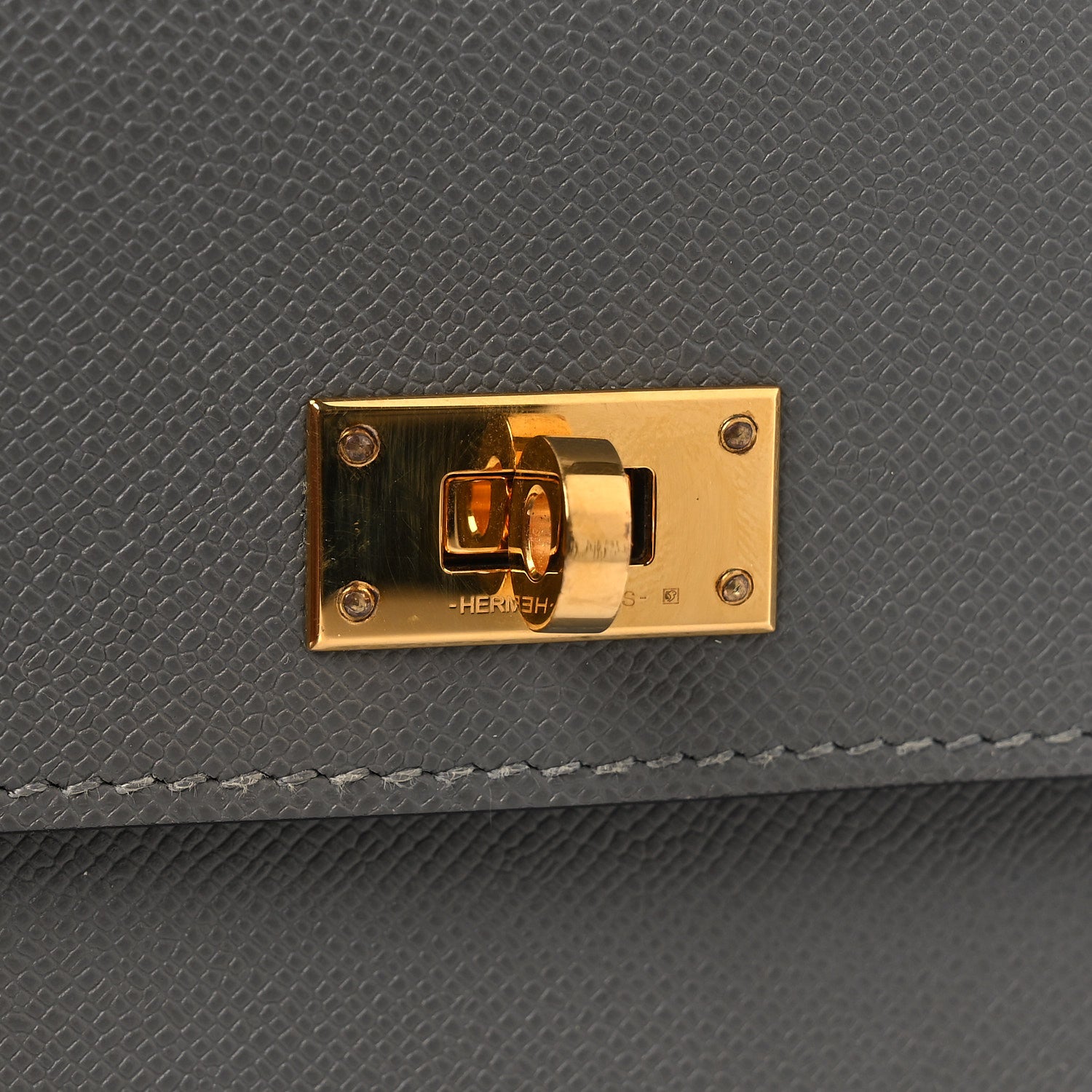 Hermes Madame Calfskin Kelly Pocket Long Wallet Gris Meyer 9 of 10