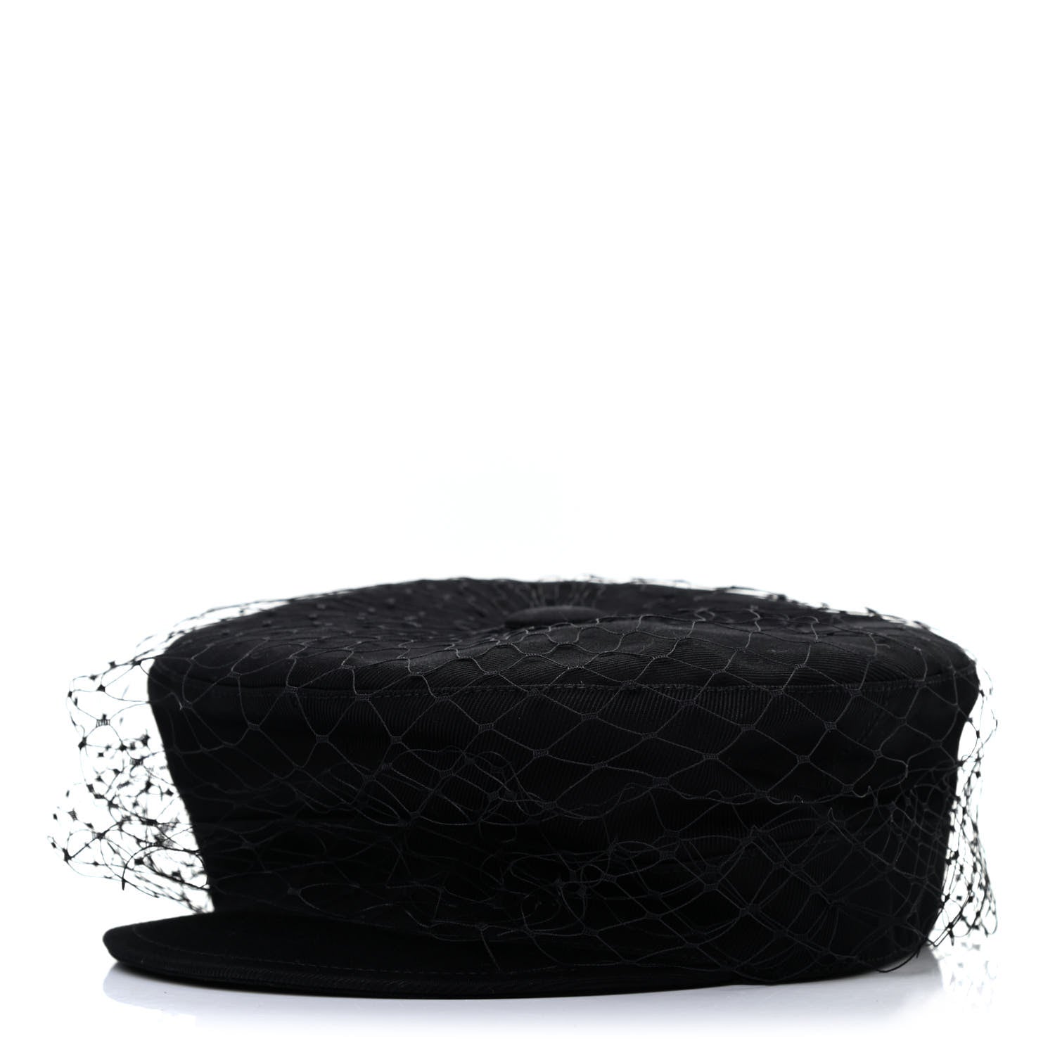 Christian Dior Cotton Canvas Arty Cap with Veil 57 Black 1 of 9