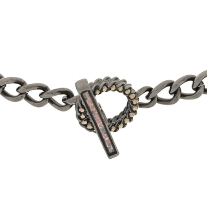 Chanel Crystal Enamel Pearl CC Logo Chain Choker Dark Silver Multicolor 4 of 4