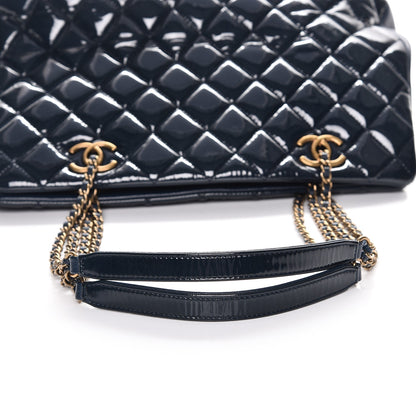 Chanel Patent Goatskin Quilted Small CC Eyelet Tote Blue 8 of 8