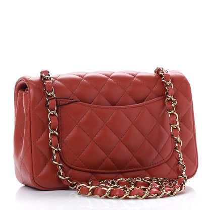 Chanel Lambskin Quilted Mini Rectangular Flap Red 3 of 9