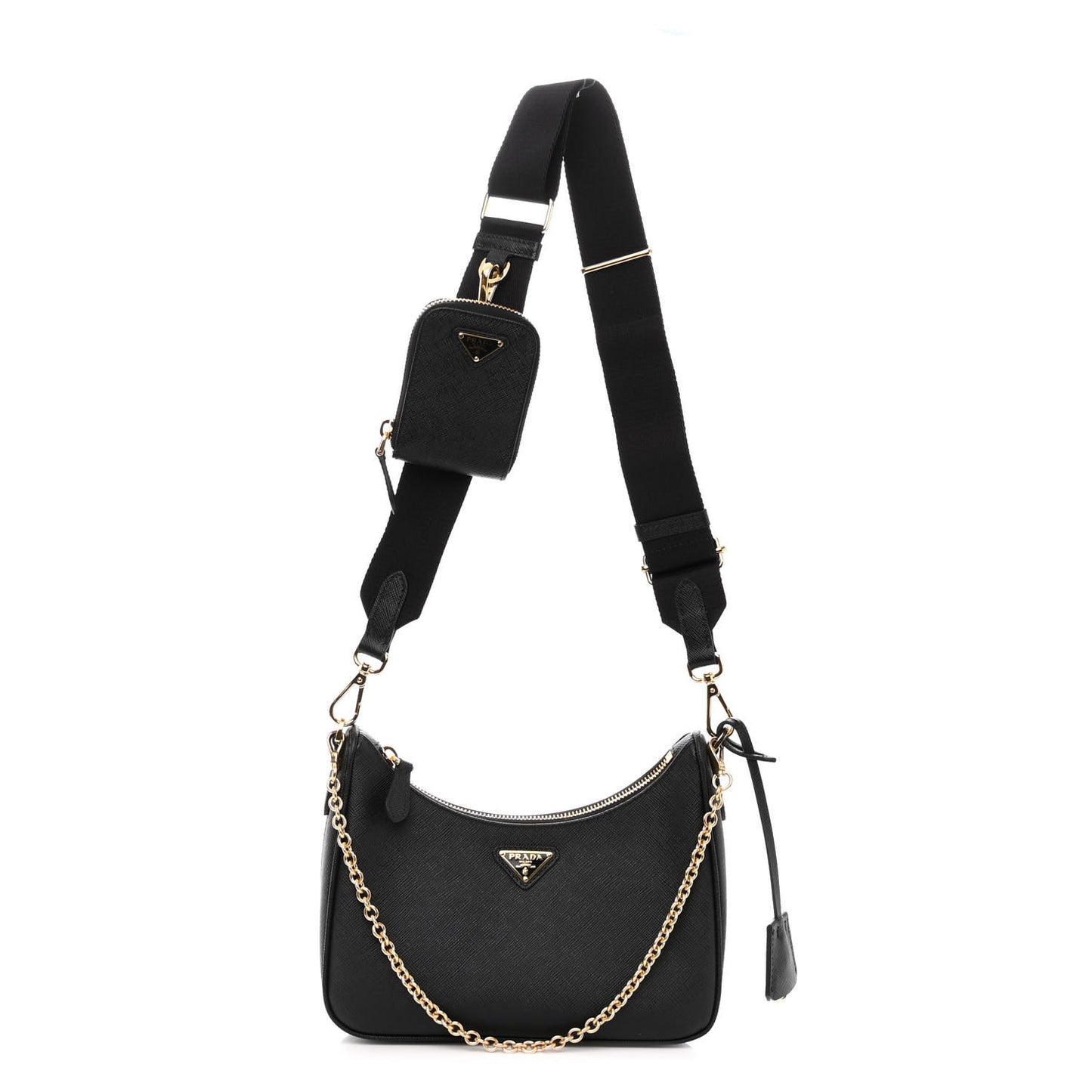 Saffiano Lux Re-Edition 2005 Shoulder Bag Black