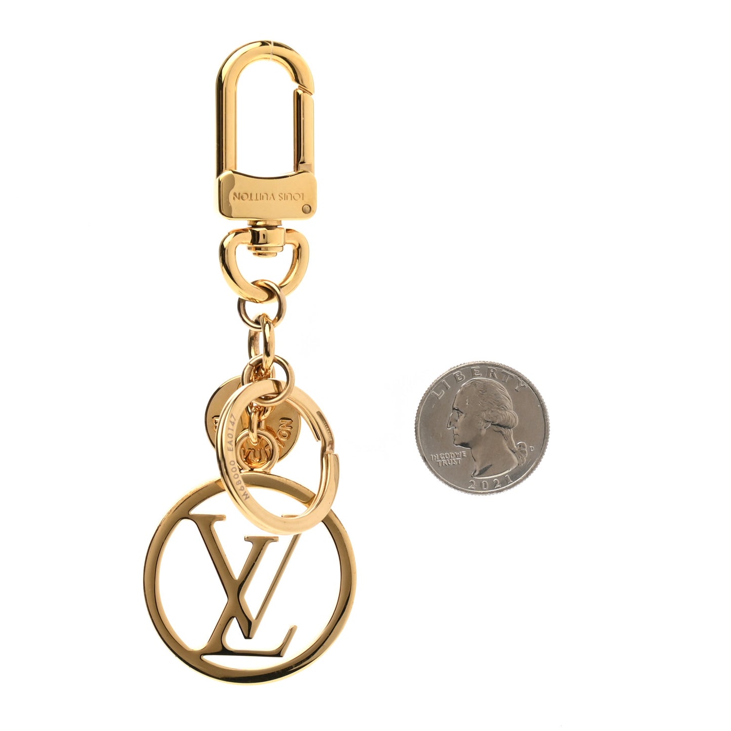 LV Circle Bag Charm Key Holder Gold