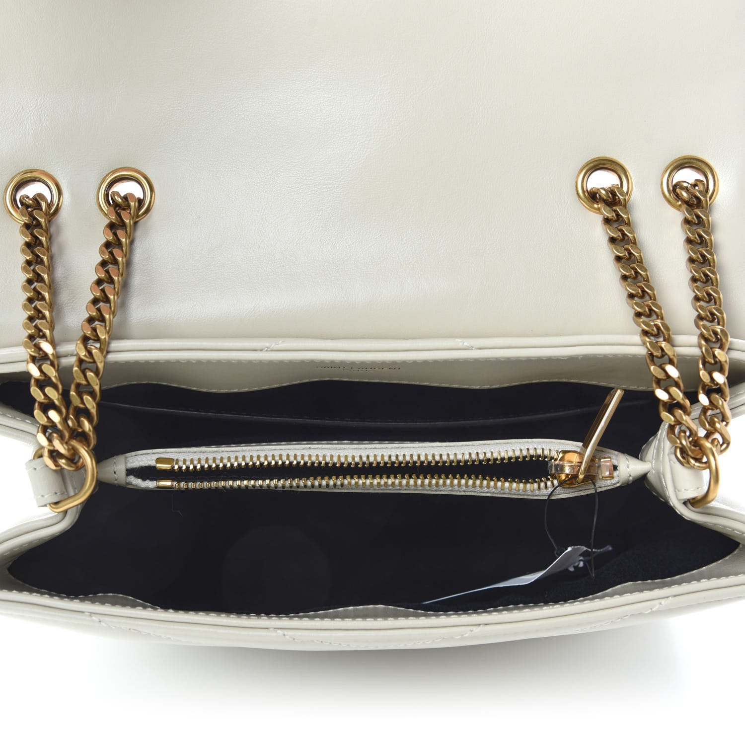 Saint Laurent Calfskin Y Quilted Monogram Small Loulou Chain Satchel Crema Soft 6 of 12