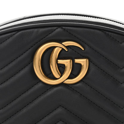 Gucci Calfskin Matelasse GG Marmont Belt Bag 85 34 Black 9 of 12