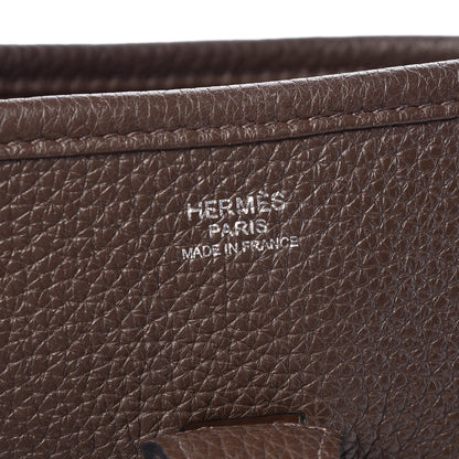 Hermes Taurillon Clemence Evelyne III PM Chocolate 6 of 11