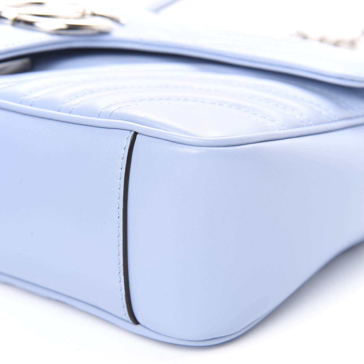 Gucci Calfskin Matelasse Small GG Marmont Shoulder Bag Porcelain Light Blue 9 of 12
