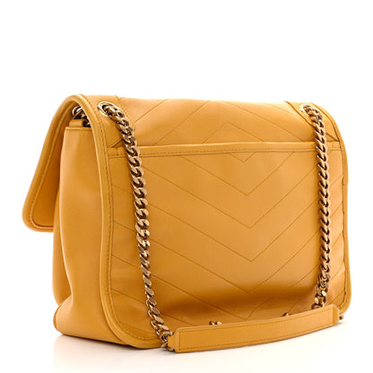 Saint Laurent Lambskin Matelasse Monogram Medium Niki Chain Satchel Yellow 3 of 10