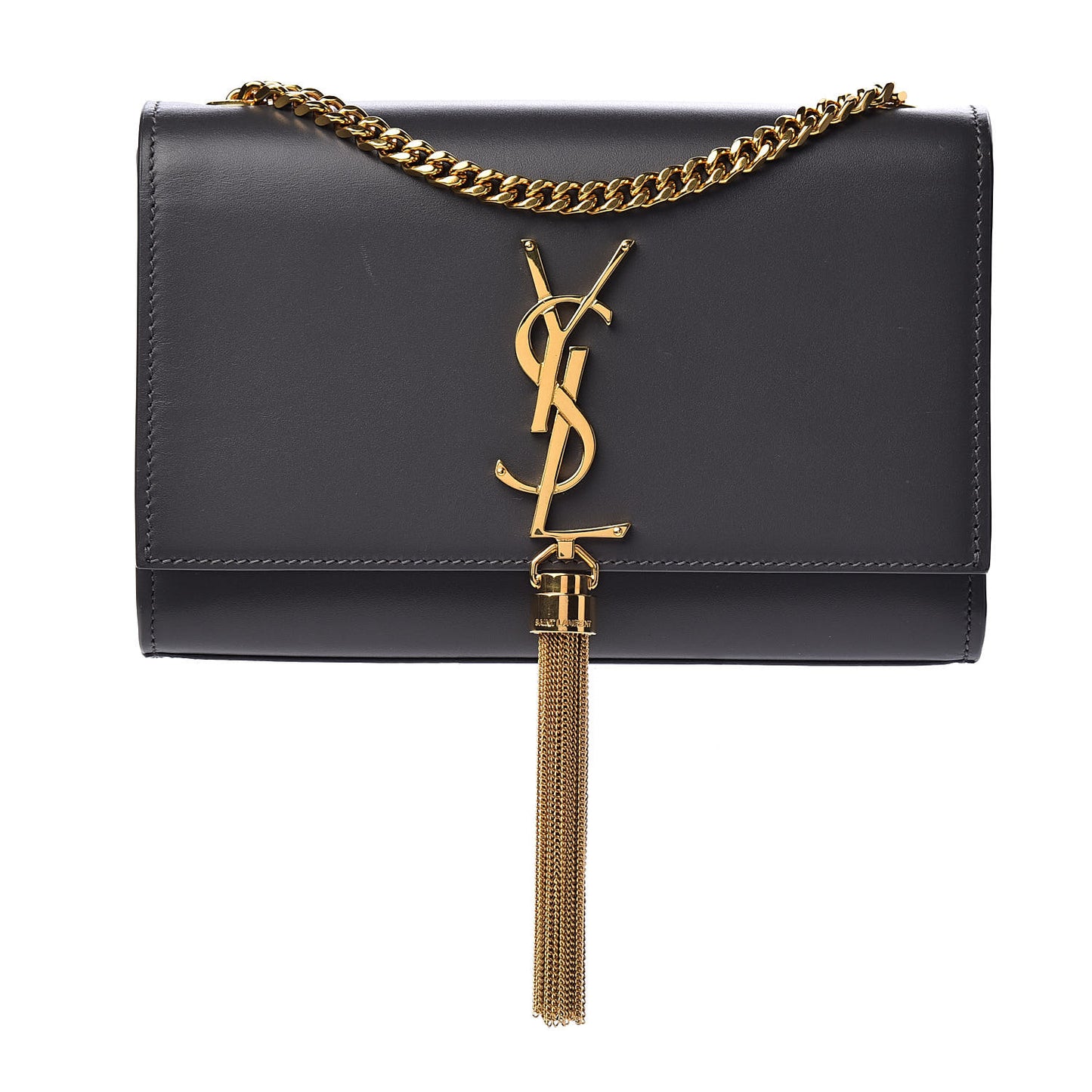 Calfskin Small Classic Monogram Kate Tassel Satchel Storm