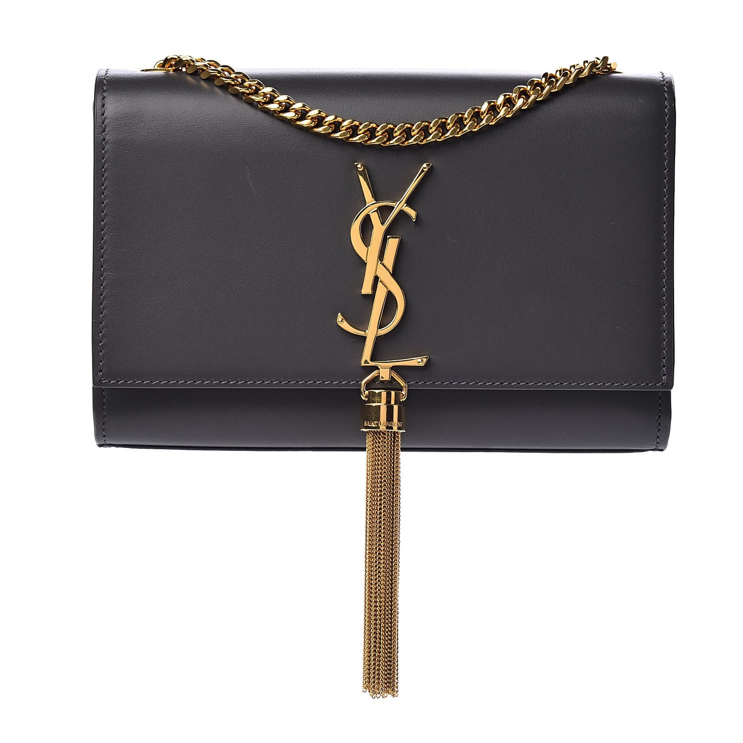 Saint Laurent Calfskin Small Classic Monogram Kate Tassel Satchel Storm 1 of 13