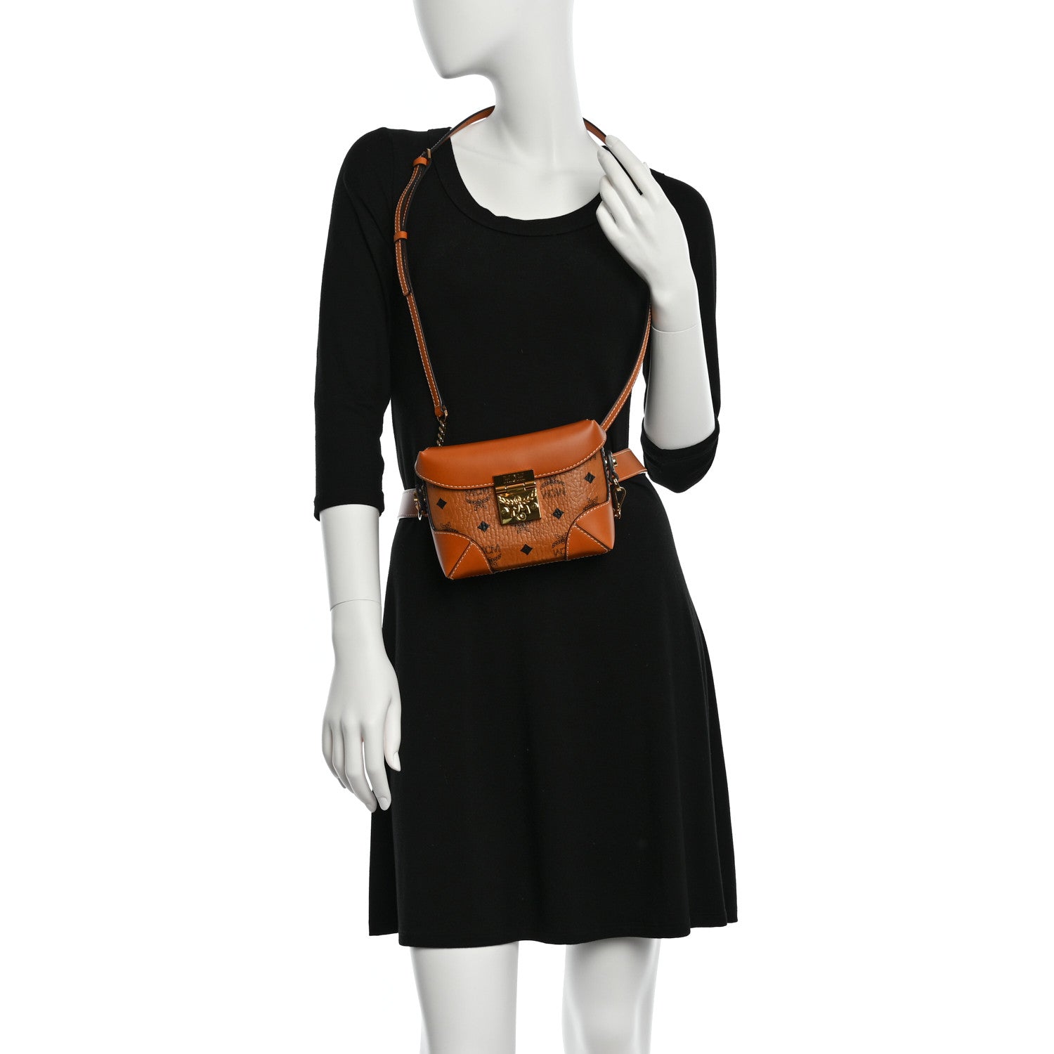 MCM Visetos Soft Berlin Convertible Belt Bag Cognac 3 of 8