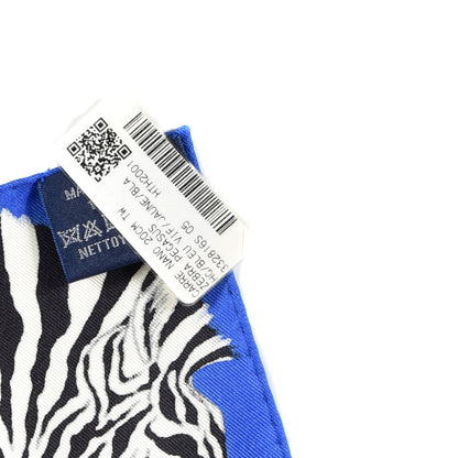Hermes Silk Zebra Pegasus Nano Scarf 20 Bleu Vif Jaune White 4 of 4