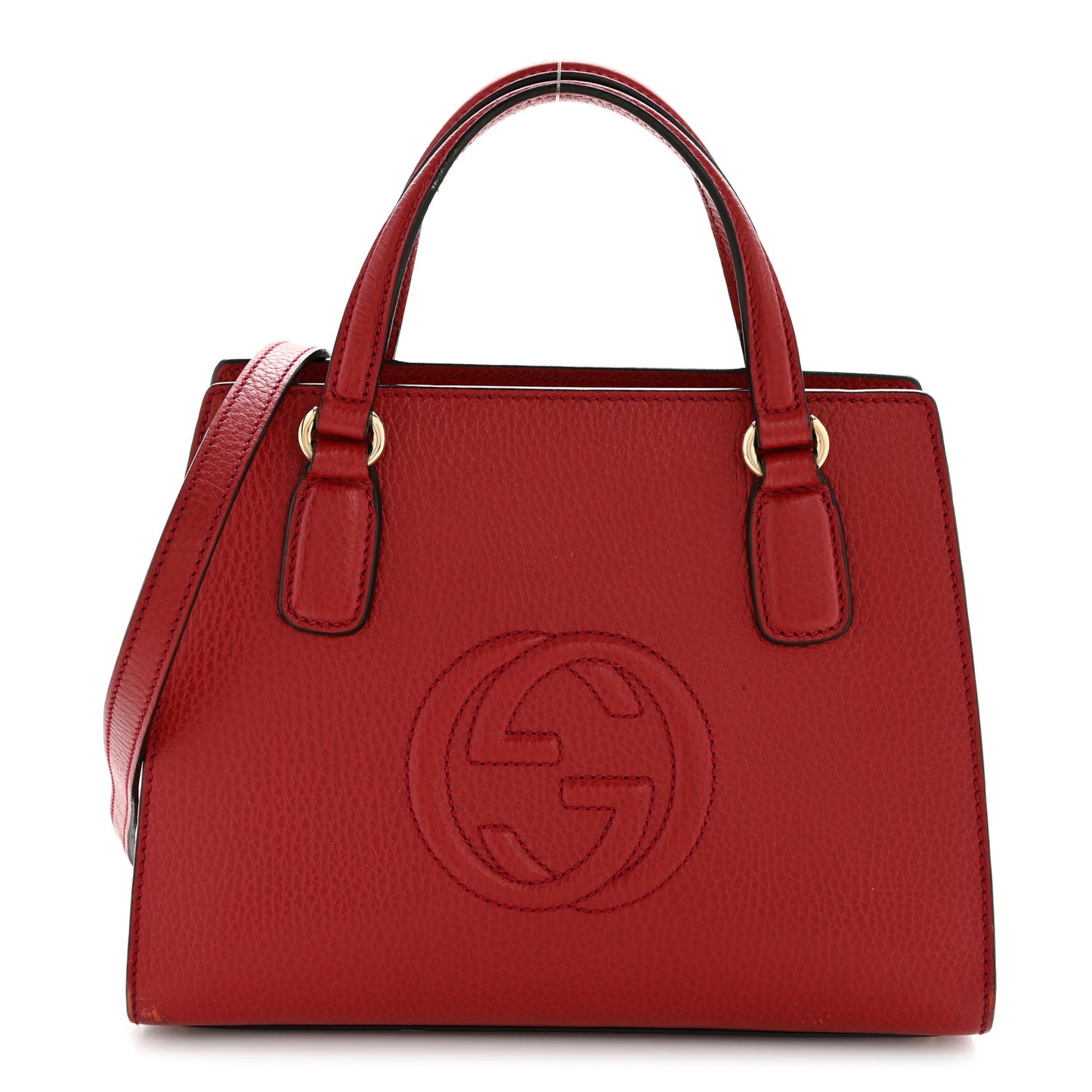 Dollar Calfskin Medium Soho Top Handle Satchel Hibiscus Red