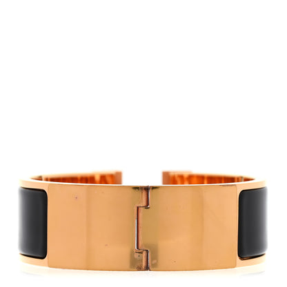 Hermes Enamel Wide Clic Clac H Bracelet PM Black 3 of 4
