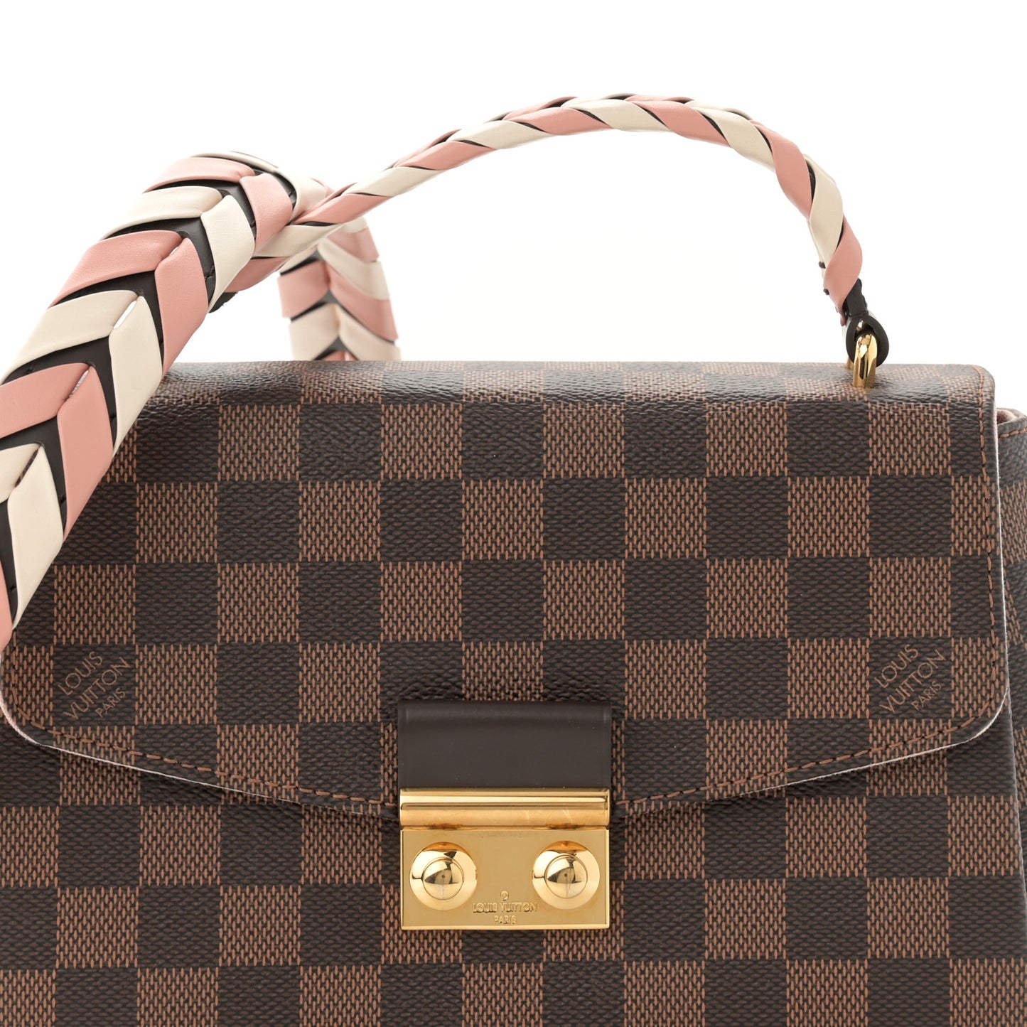 Damier Ebene Braided Croisette Cream Pink