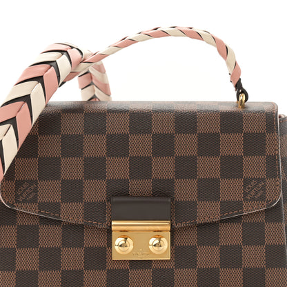 Louis Vuitton Damier Ebene Braided Croisette Cream Pink 7 of 9
