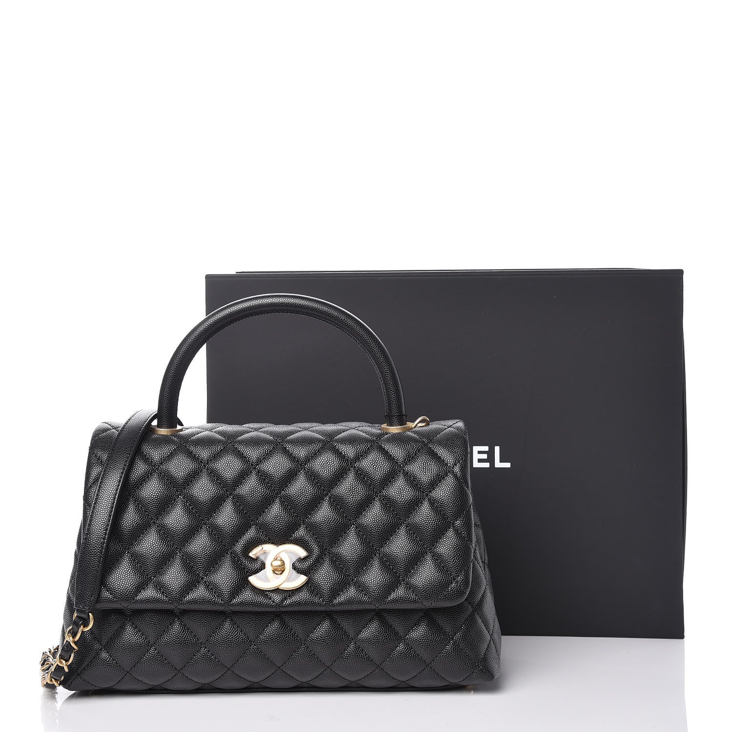 Chanel Caviar Quilted Small Coco Handle Flap Black 10 of 10
