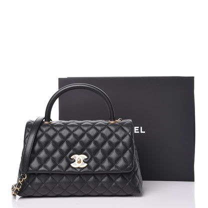 Chanel Caviar Quilted Small Coco Handle Flap Black 10 of 10