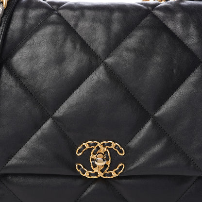 Chanel Goatskin Quilted Maxi 19 Flap Black 8 of 13