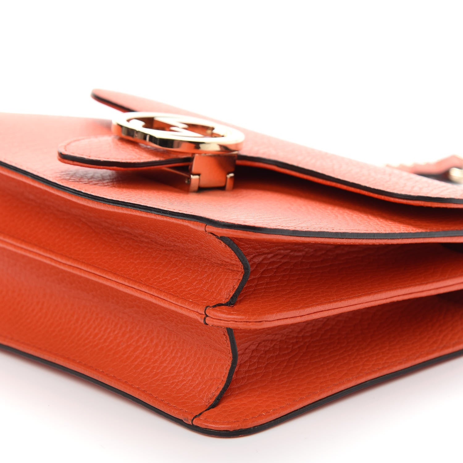 Gucci Dollar Calfskin Small Interlocking G Shoulder Bag Sun Orange 9 of 9