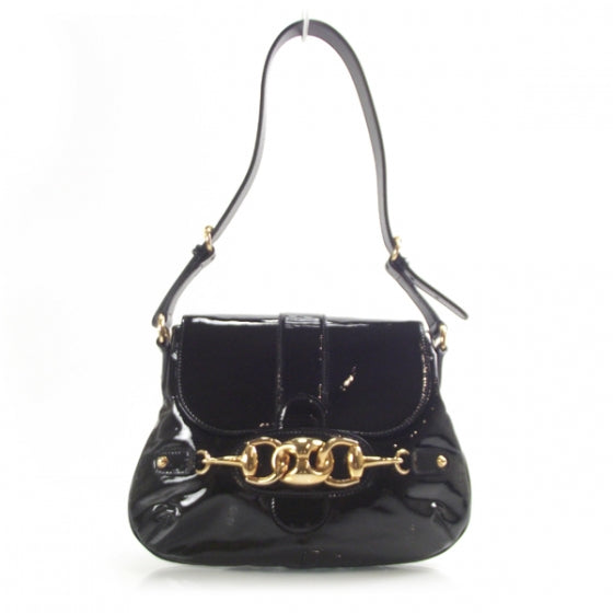 Gucci Patent Wave Flap Bag Black 1 of 9
