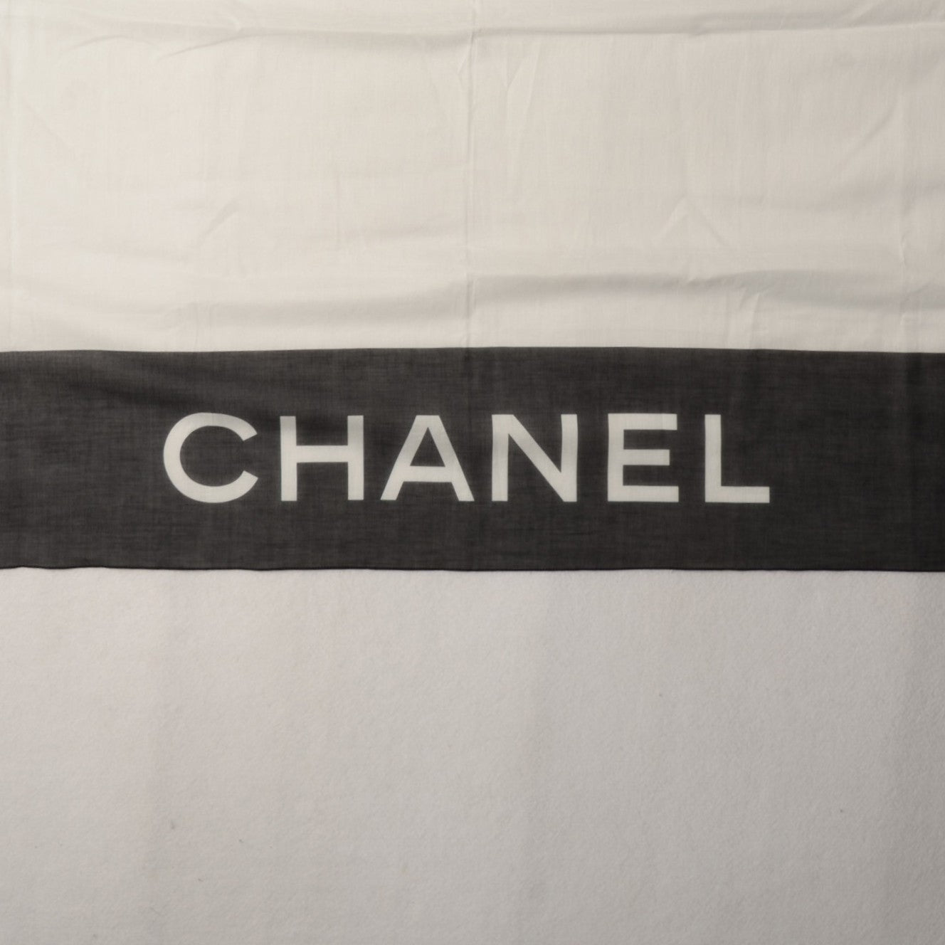 Cotton CC Scarf Black White
