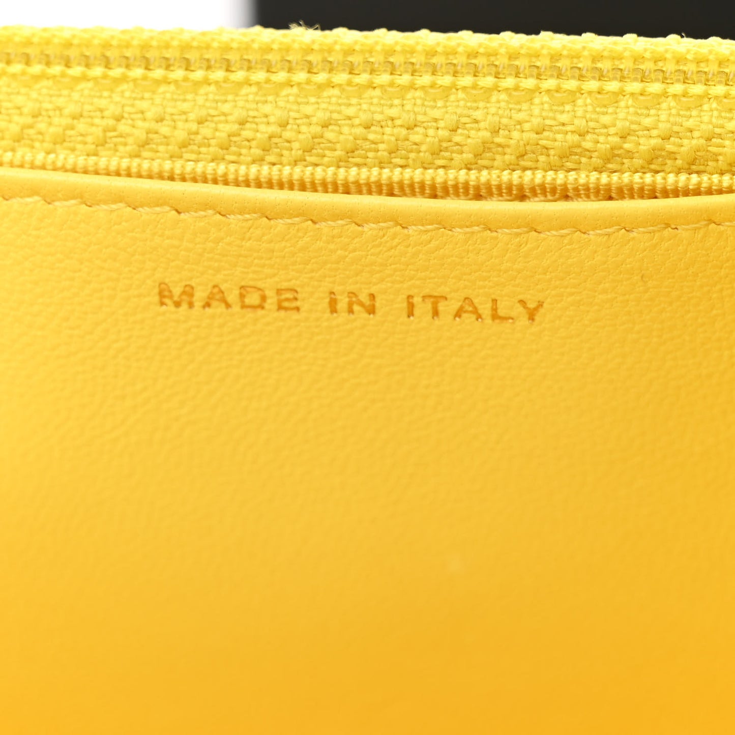 Lambskin Quilted Wallet on Chain WOC Yellow