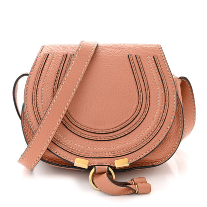 Chloe Calfskin Mini Marcie Round Crossbody Bag Peach Bloom 1 of 13