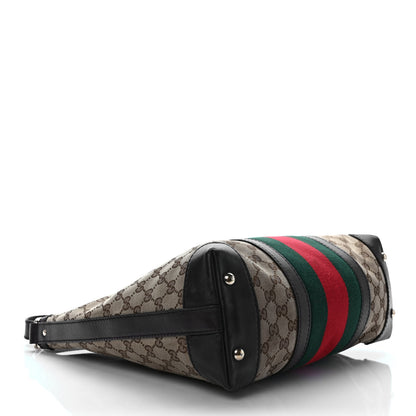 Gucci Monogram Vintage Web Medium Hobo Dark Brown 4 of 12