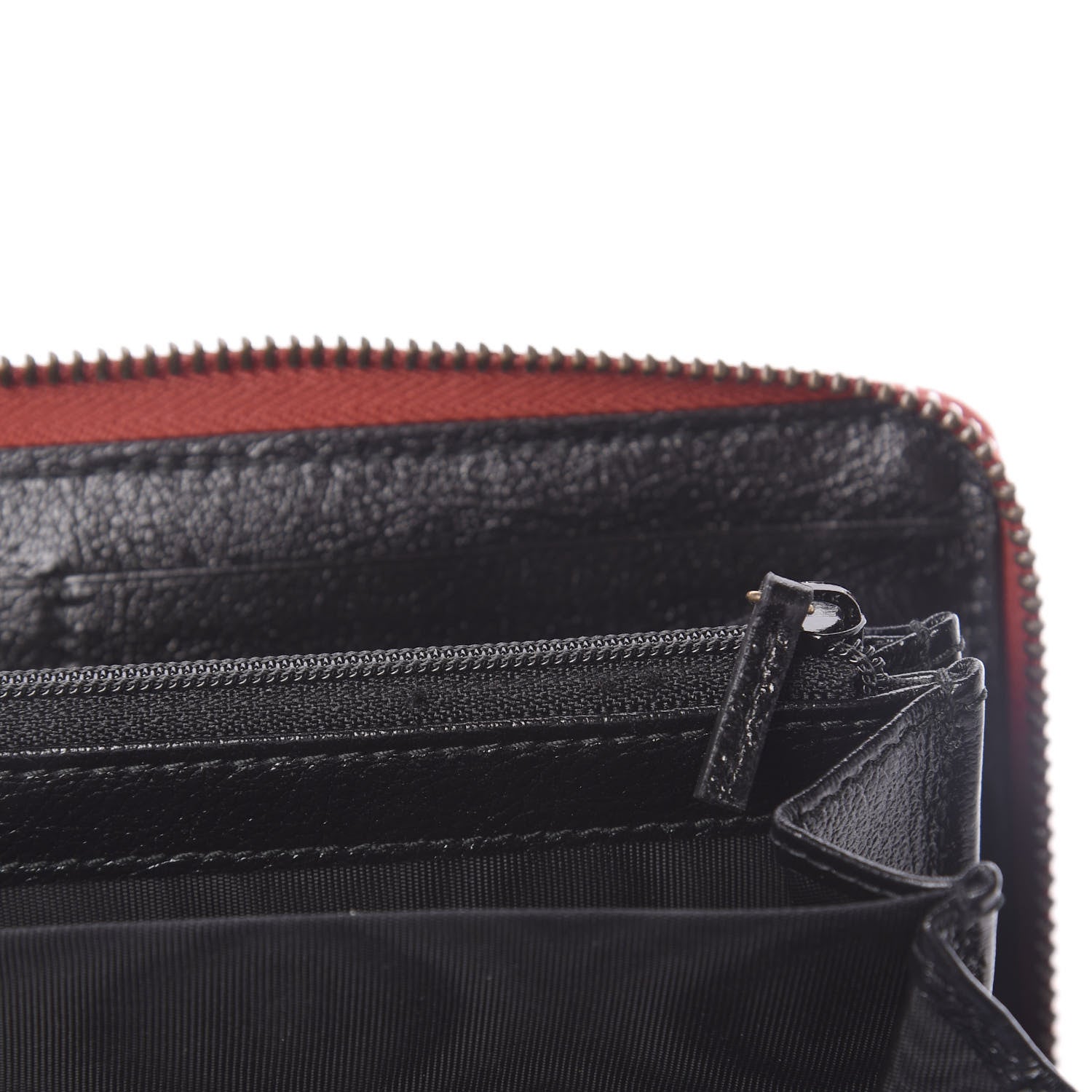 Gucci Azalea Calfskin Matelasse Diagonal Patchwork Torchon GG Marmont Zip Around Wallet Black Beige Romantic Cerise 7 of 7