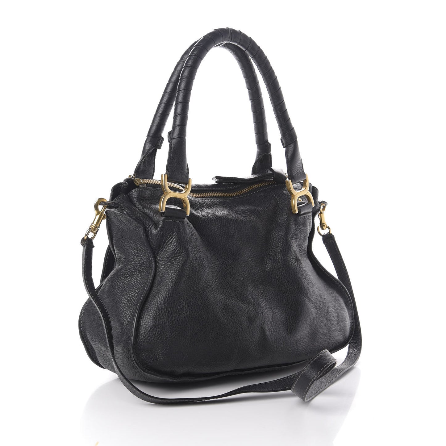 Calfskin Medium Marcie Satchel Black