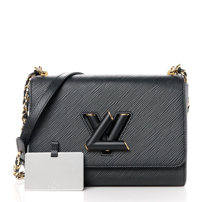Louis Vuitton Epi Twist Shoulder Bag MM Matte Black Gold 3 of 12