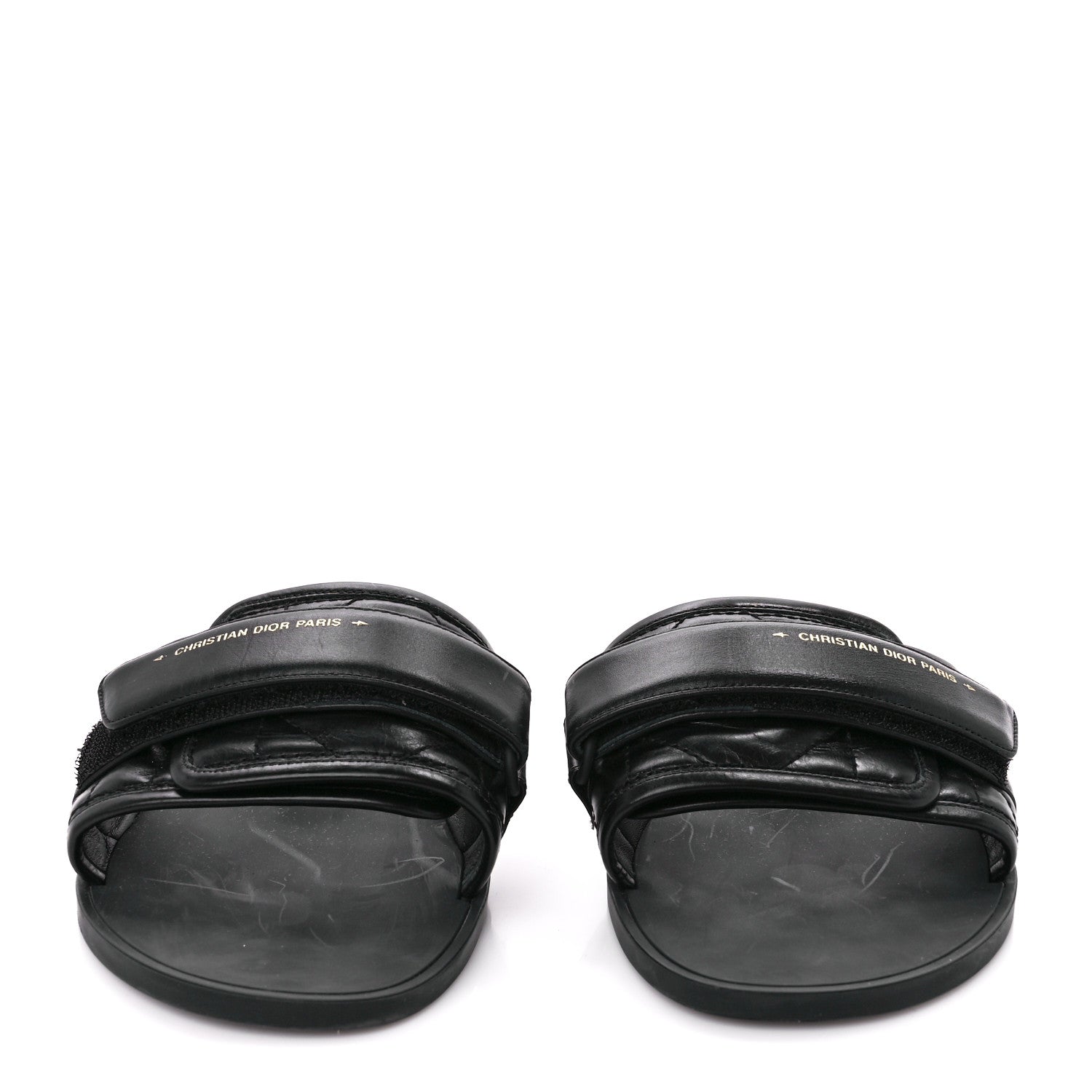 Christian Dior Calfskin Cannage Dio(r)evolution Slide Sandals 38 Black 2 of 9