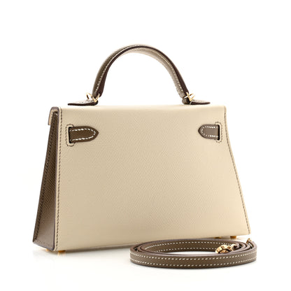 Hermes Epsom Horseshoe Mini Kelly Sellier 20 Craie Etoupe 3 of 12