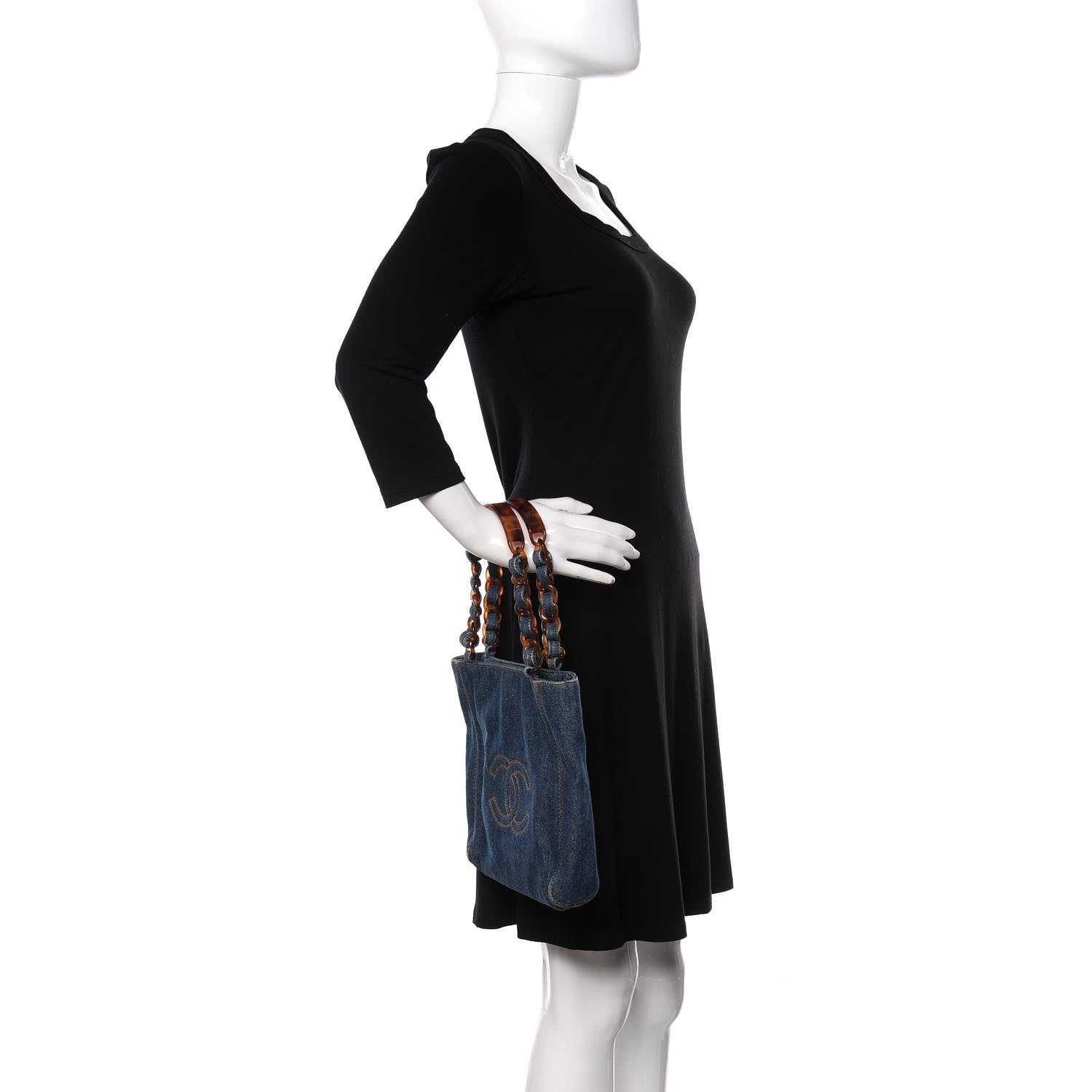 Chanel Denim Tortoise Timeless CC Tote Blue 2 of 10