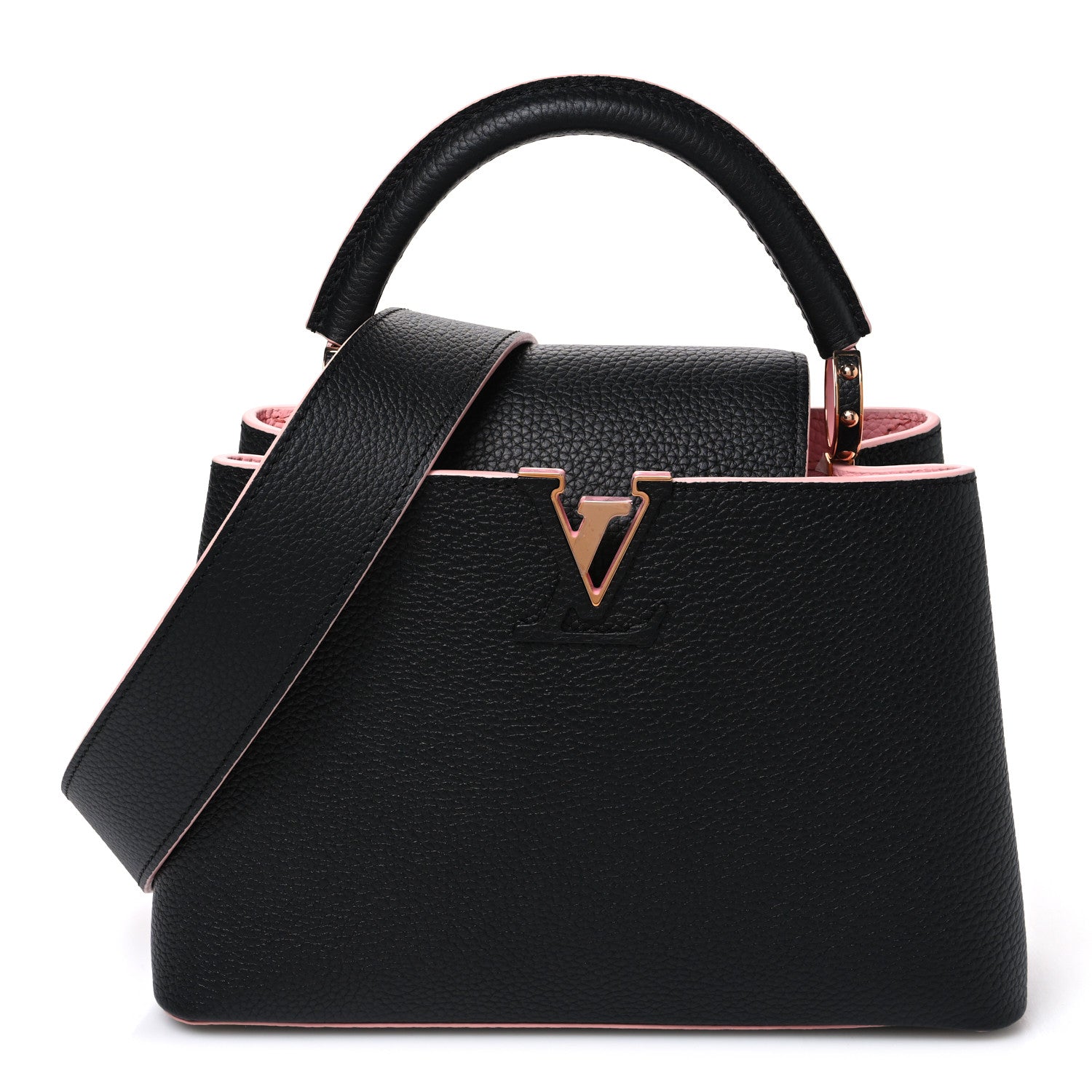 Louis Vuitton Taurillon Capucines BB Black Pink 1 of 9