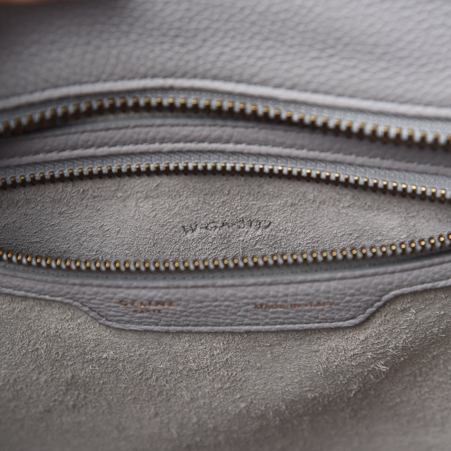 Celine Drummed Calfskin Micro Luggage Light Grey 8 of 12