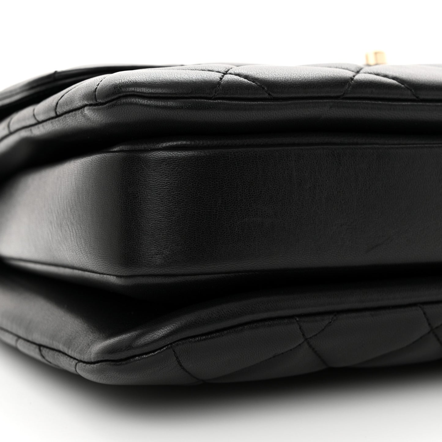 Lambskin Quilted Medium Trendy CC Flap Dual Handle Bag Black