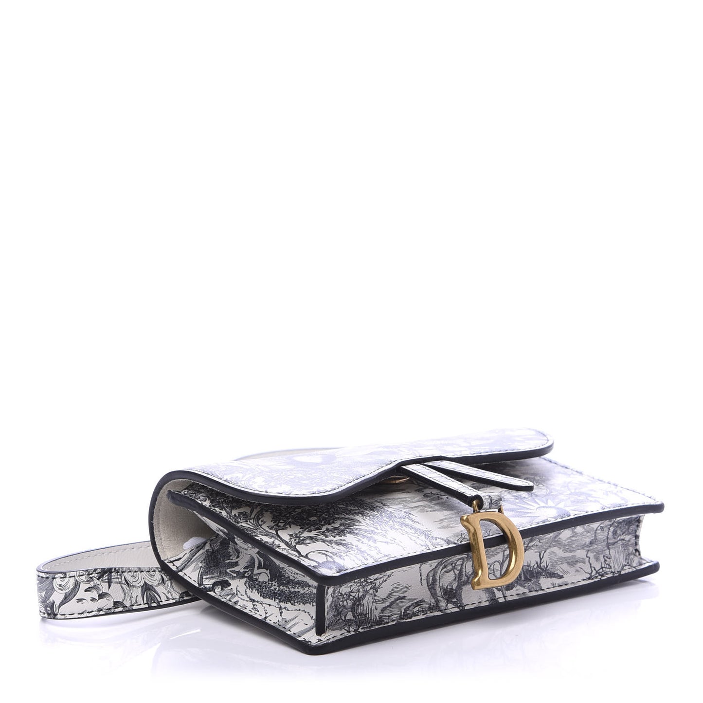 Calfskin Jardin Naturel Print Saddle Belt Bag Latte Multicolor
